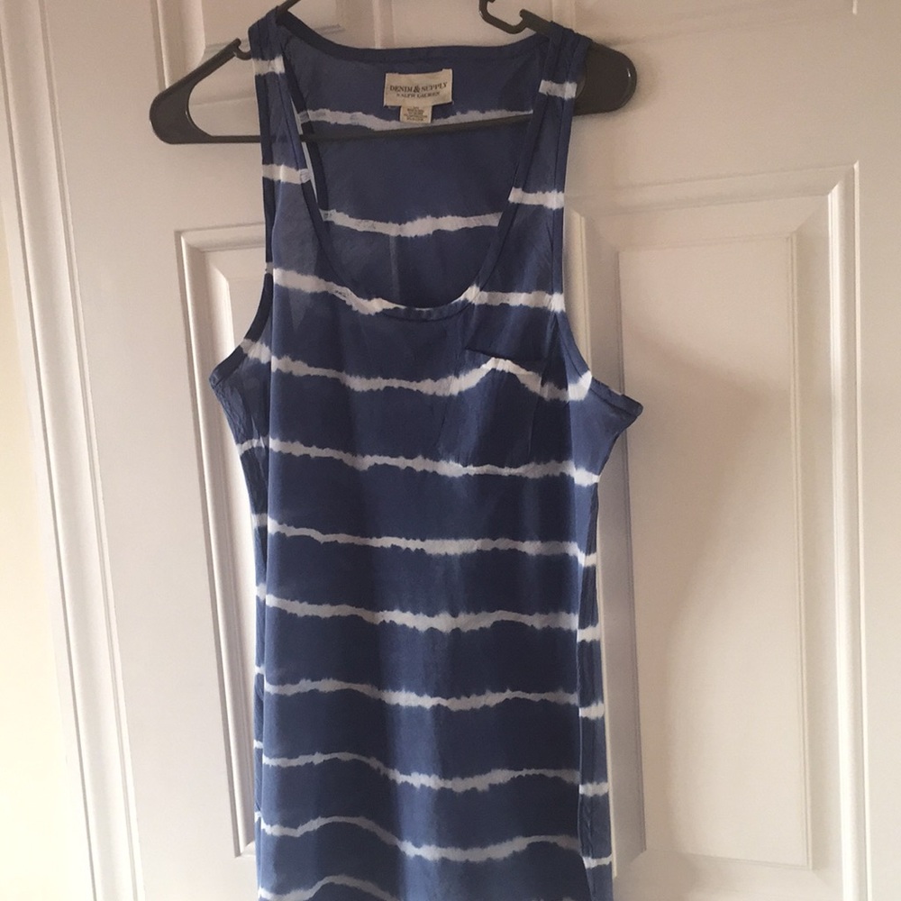 Ralph Lauren Denim & supply gray/ blue white top